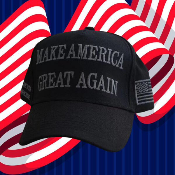 MAGA Never Surrender Black Trucker Hat