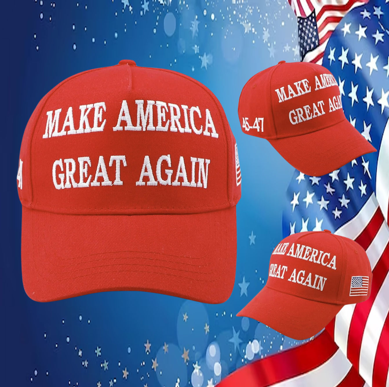 Maga Won Again 2024, Trump 45-47 MAGA Hat