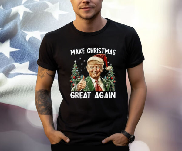 Make Christmas Great Again Funny Santa Trump 2024 Men Xmas T-Shirt
