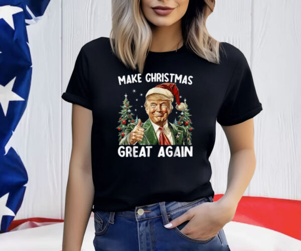 Make Christmas Great Again Funny Santa Trump 2024 Men Xmas T-Shirt