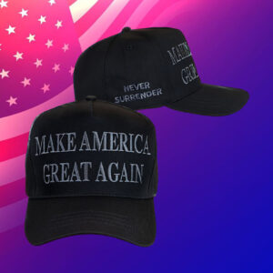 Never Surrender Black MAGA 2024 Hat