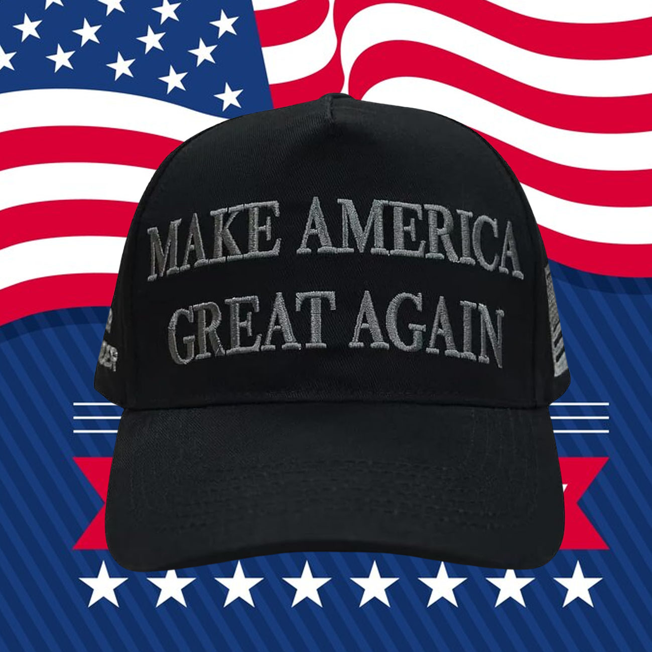 Never Surrender Black Make America Great Again Hat
