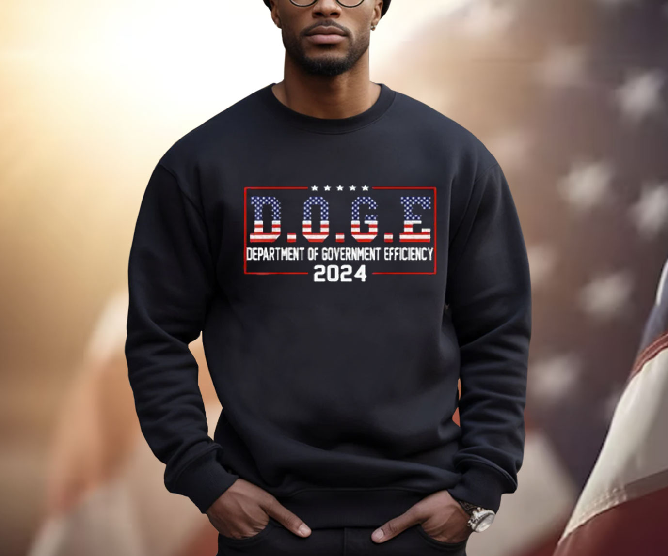 Official D.O.G.E. Department Of Government Efficiency USA Flag Trump Shirt
