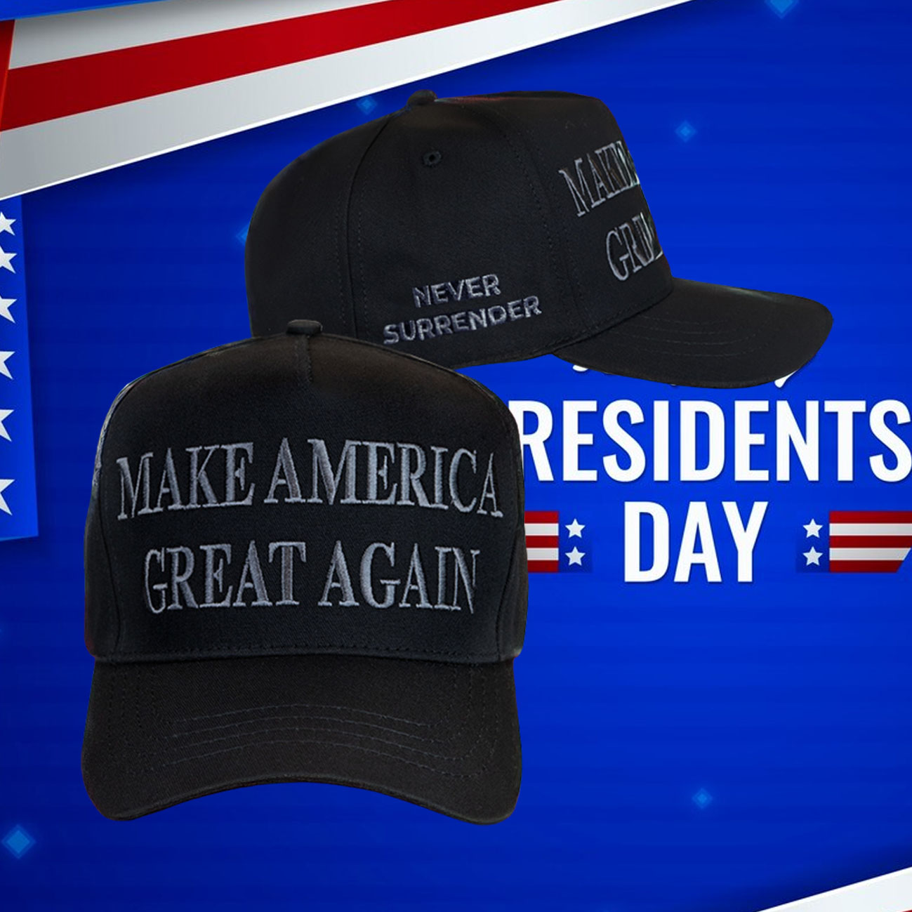 Official MAGA Gear MAGA Never Surrender Black Hat