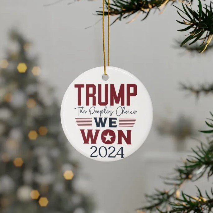 Patriotic MAGA Keepsake Trump Christmas, Trump 2024 ornament