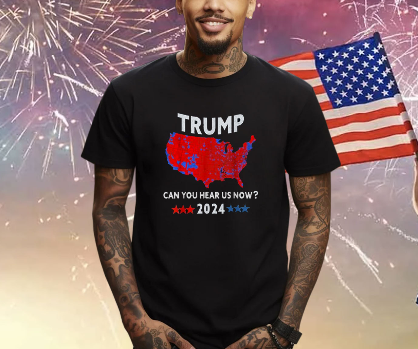 Patriotic Red and Blue Map - USA County Election Map T-Shirt