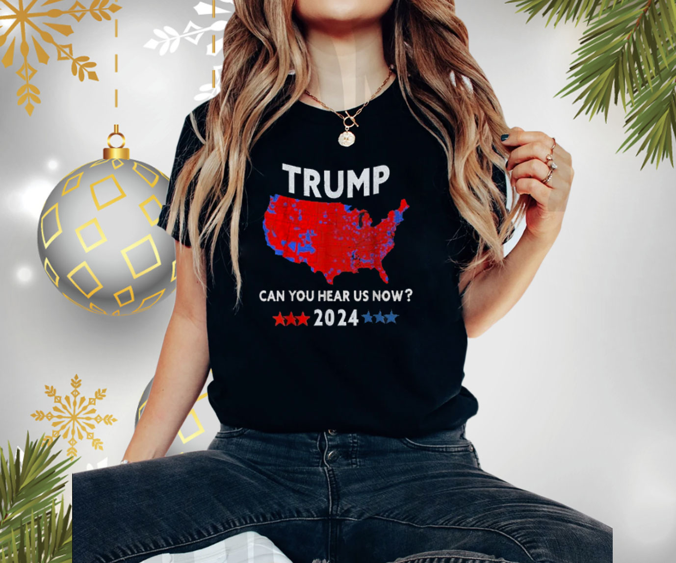 Patriotic Red and Blue Map - USA County Election Map T-Shirt