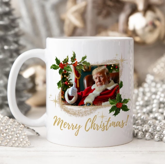 Santa Claus Trump Mug, Trump Christmas Mug