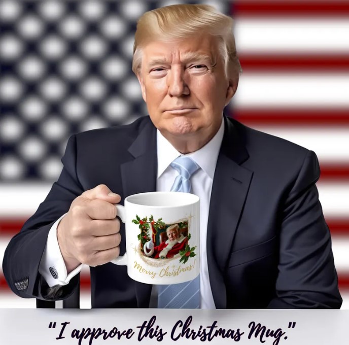 Santa Claus Trump Mug, Trump Christmas Mug