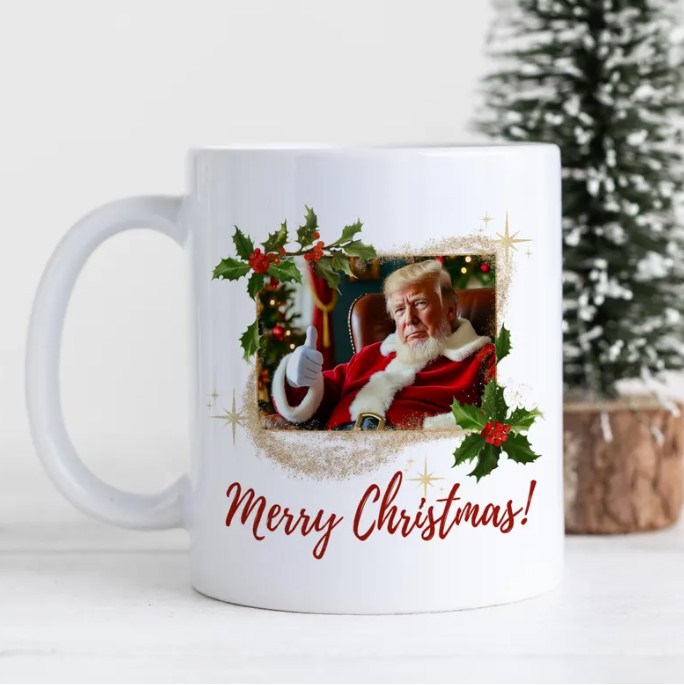 Santa Claus Trump Mug, Trump Christmas Mug