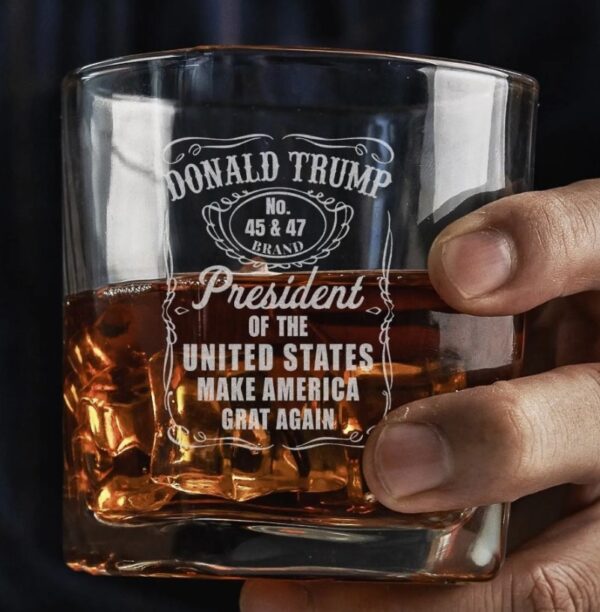 Donald Trump 45 47 Whiskey Glass