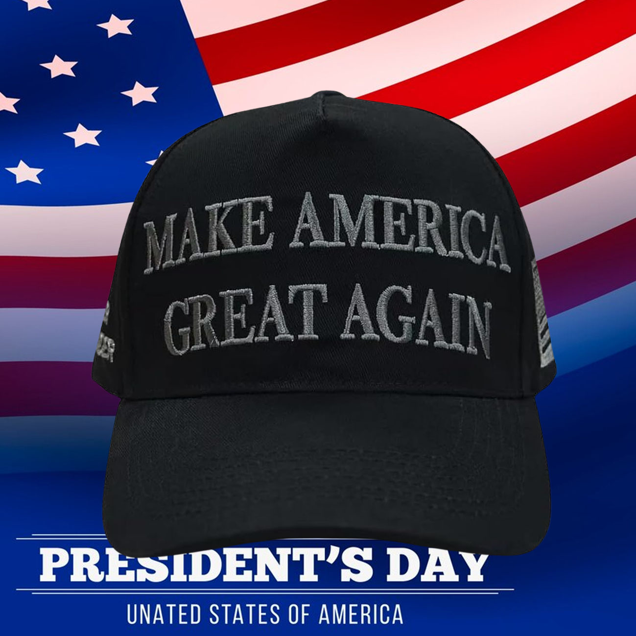 TRUMP NEVER SURRENDER BLACK MAGA Distressed Dad Hat