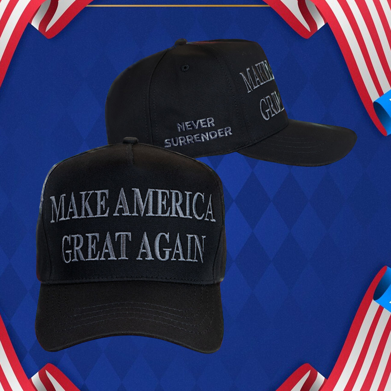 TRUMP NEVER SURRENDER BLACK MAGA Hat To Stand Against This Injustice!