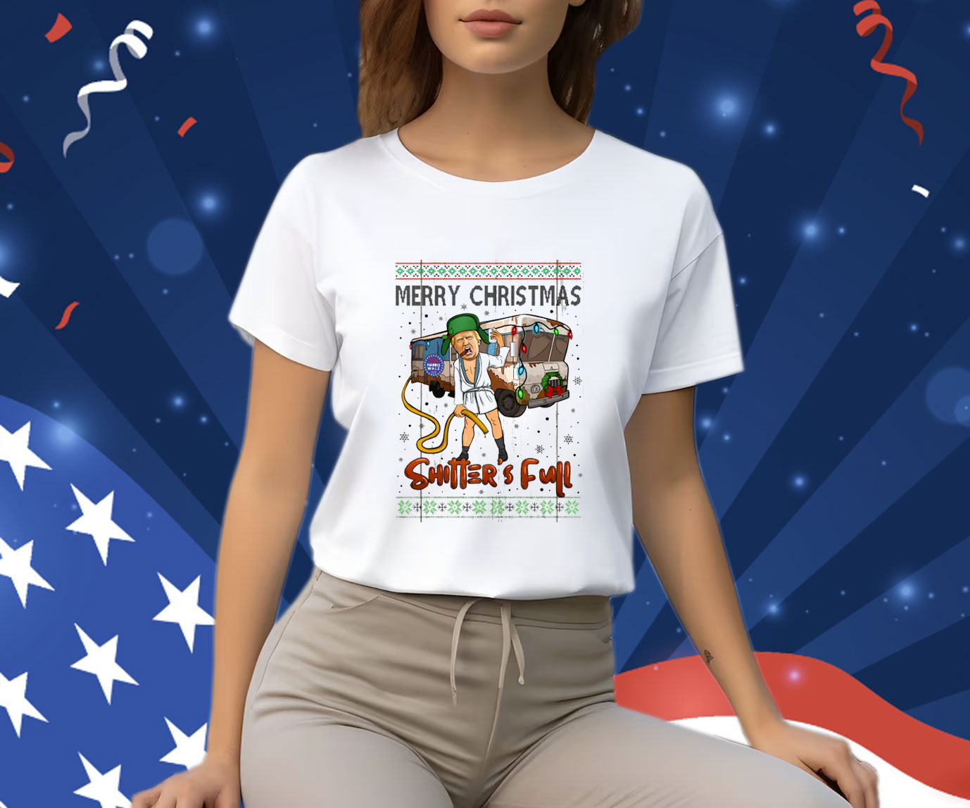 Trump 2024 Merry Christmas Shitter’s Full Shirt