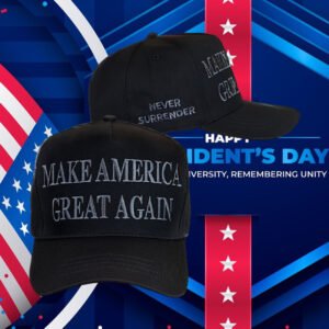 Trump 2024 Never Surrender Black MAGA Baseball Cap