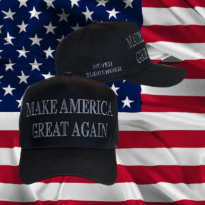 Trump 2024 Never Surrender Black MAGA Cap