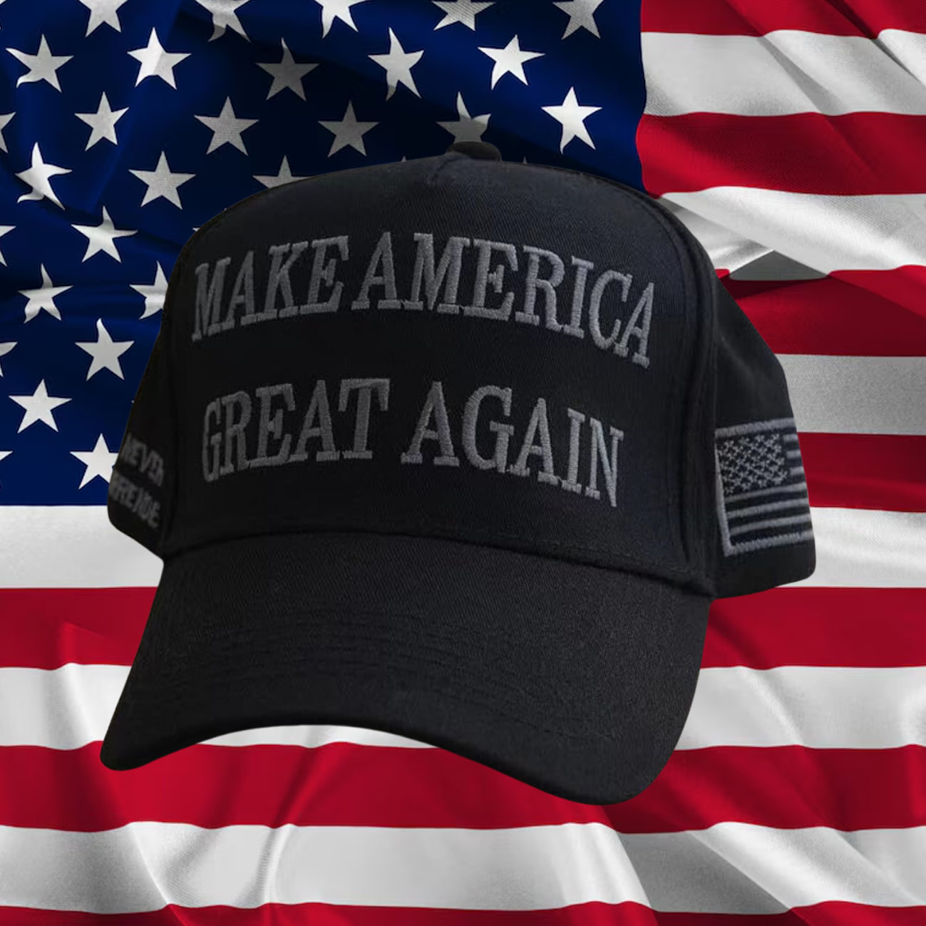 Trump 2024 Never Surrender Black MAGA Cap