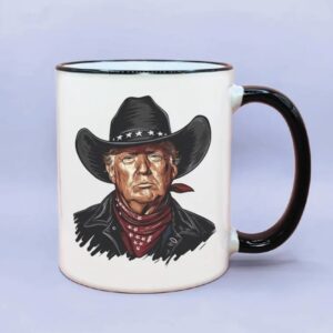 Trump 2024 President Cowboy Outlaw Flag Coffee Mug
