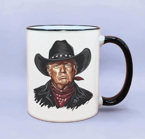 Trump 2024 President Cowboy Outlaw Flag Coffee Mug