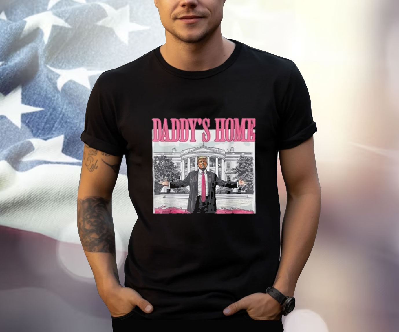 Trump 2024 Take America Back Daddy's Home Trump Pink 2024 Shirt