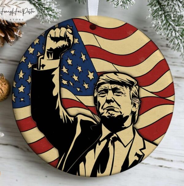 Trump Fight Ornament, Christmas Ornament