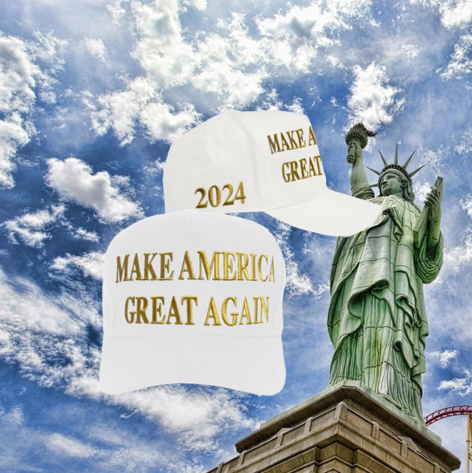 Trump Gold MAGA 2024 White Hat