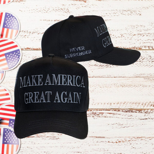 Trump Never Surrender Black MAGA 47 Hat