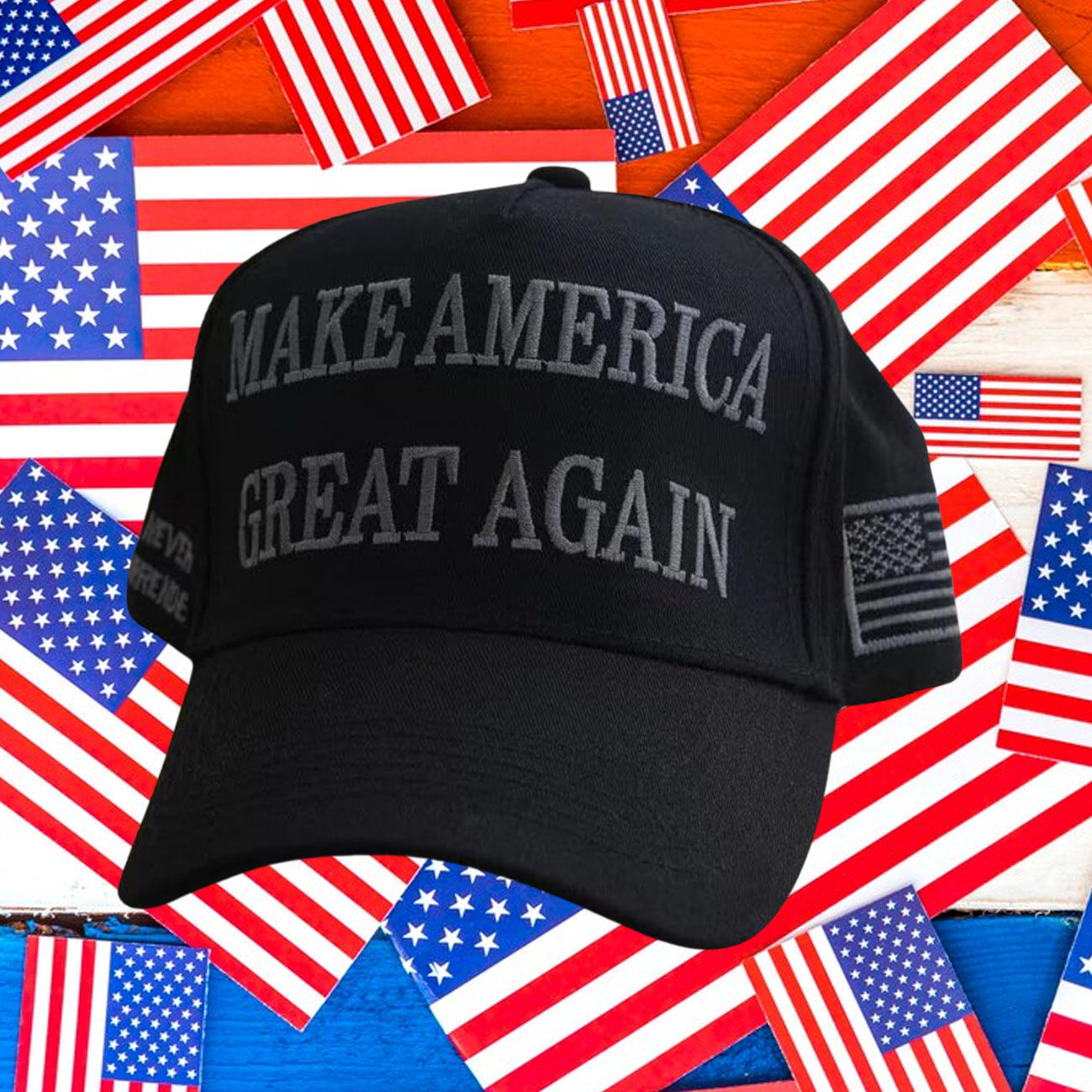 Trump Never Surrender Black MAGA Retro Trucker Hat