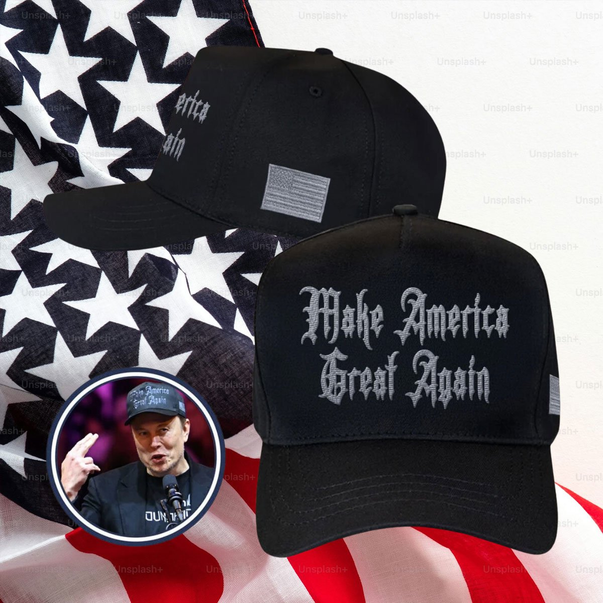 Trump President 47th - Dark Gothic MAGA Cap Hat
