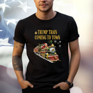 Trump Train Coming To Town Funny Christmas Santa Claus Trump T-Shirt