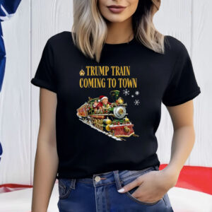 Trump Train Coming To Town Funny Christmas Santa Claus Trump T-Shirt