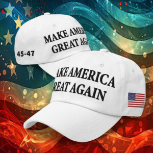 White Trump Maga 45-47 Hat