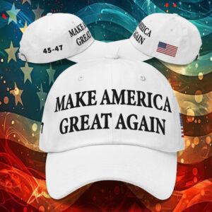 White Trump Maga 45-47 Hat