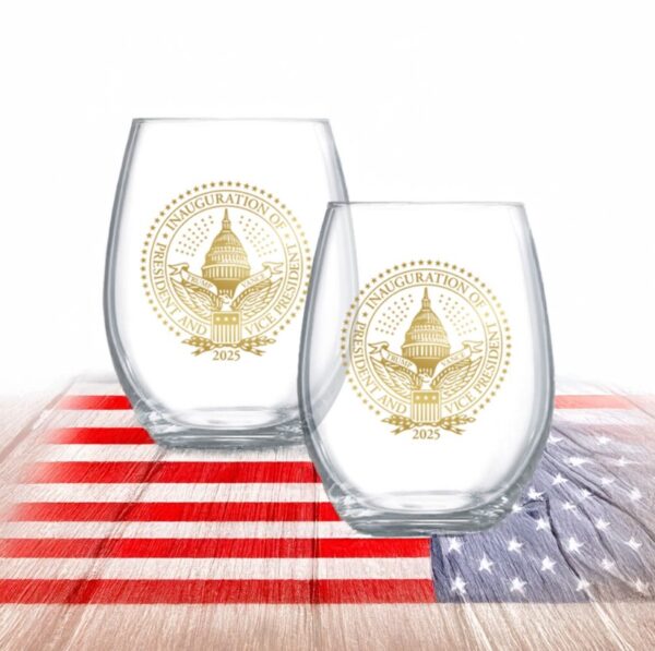 2025 Inauguration with Exclusive Trump Seal Wine Glasses