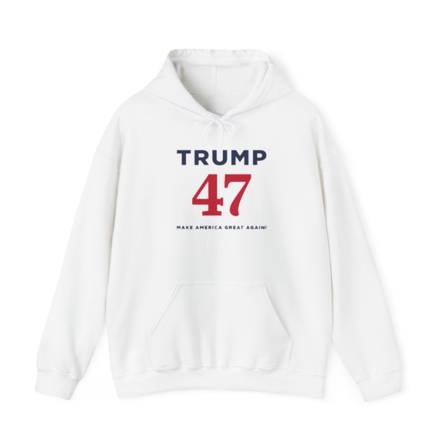 Trump 47 Make America Great Again White Hoodie Shirt