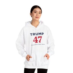 Trump 47 Make America Great Again White Hoodie Shirt