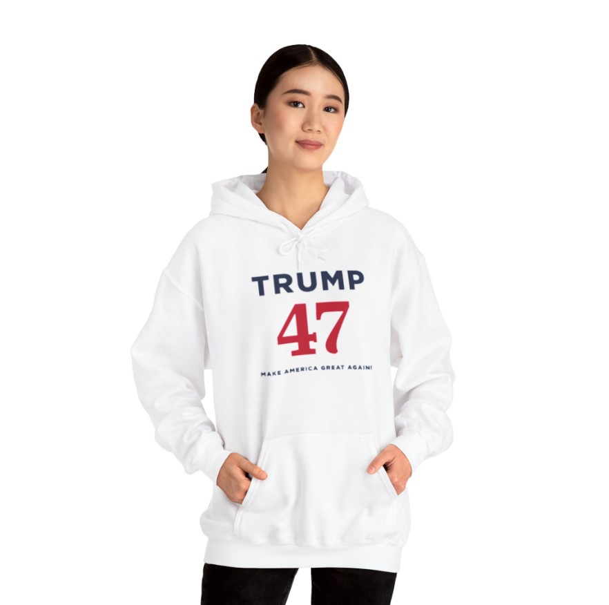 Trump 47 Make America Great Again White Hoodie Shirt