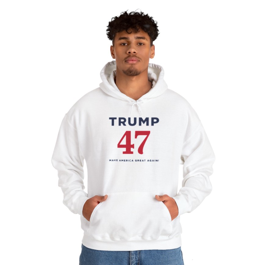 Trump 47 Make America Great Again White Hoodie Shirt