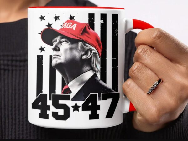 Donald Trump 45 47 MAGA Hat Coffee Mug