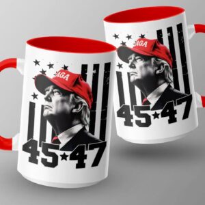 Donald Trump 45 47 MAGA Hat Coffee Mug