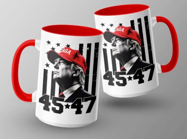 Donald Trump 45 47 MAGA Hat Coffee Mug