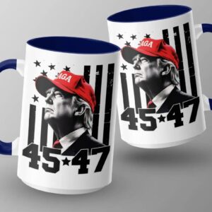 Donald Trump 45 47 MAGA Hat Coffee Mug