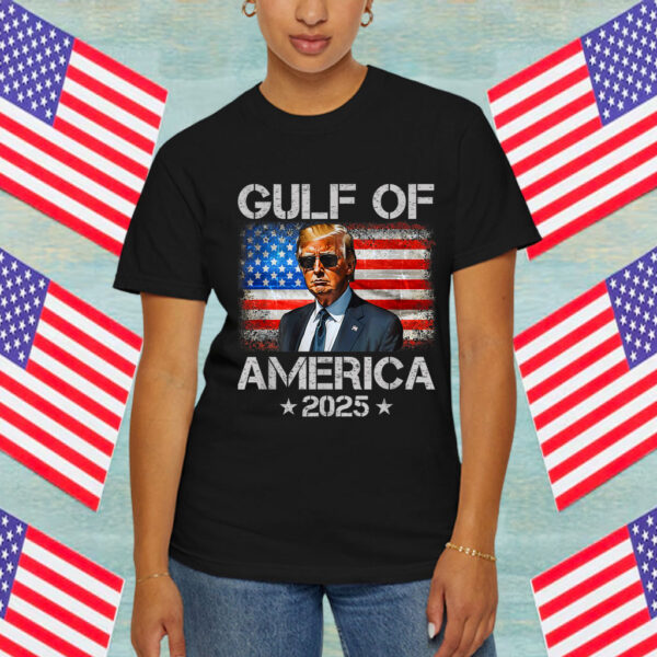 Funny Gulf Of USA America Est 2025 American Flag Trump Shirt