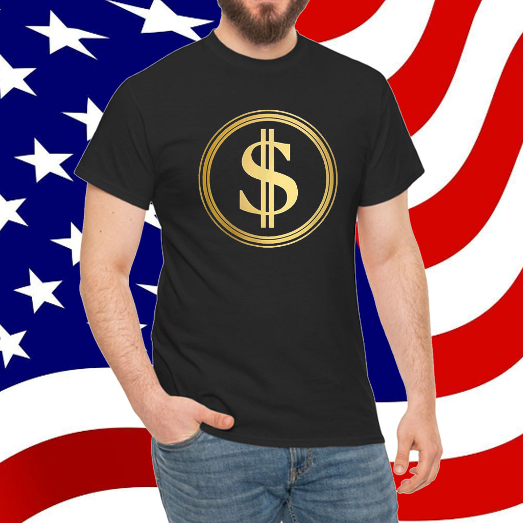 Golden Dollar Sign D.O.G.E. 4th of July Trump 47 Rich Again Shirt