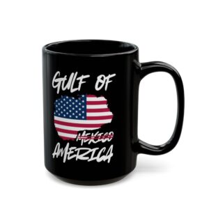Gulf of America Patriotic Black Coffee Mug