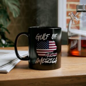Gulf of America Patriotic Black Coffee Mug