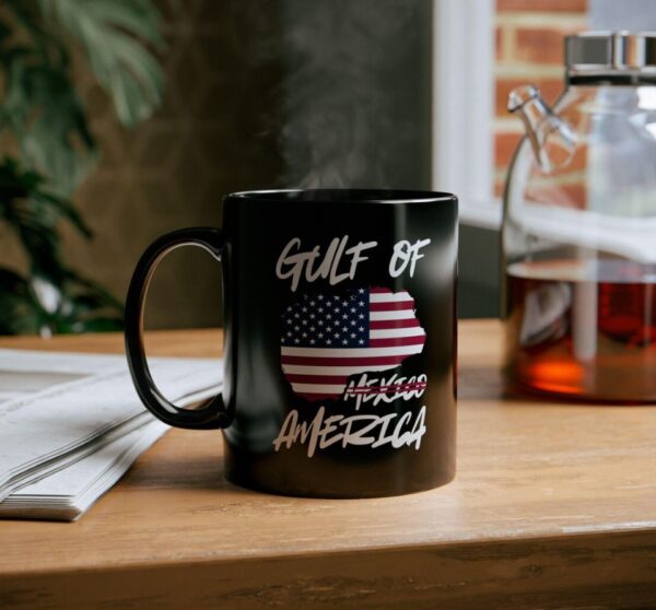 Gulf of America Patriotic Black Coffee Mug