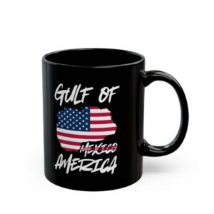 Gulf of America Patriotic Black Coffee Mug