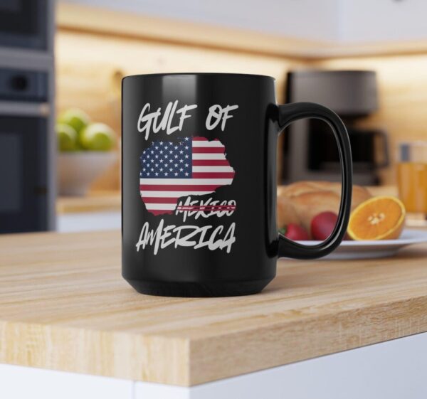 Gulf of America Patriotic Black Coffee Mug