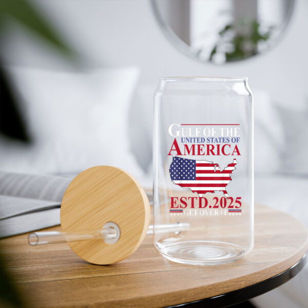 Gulf of US America Estd 2025 Get Over It Patriotic Whiskey Glass